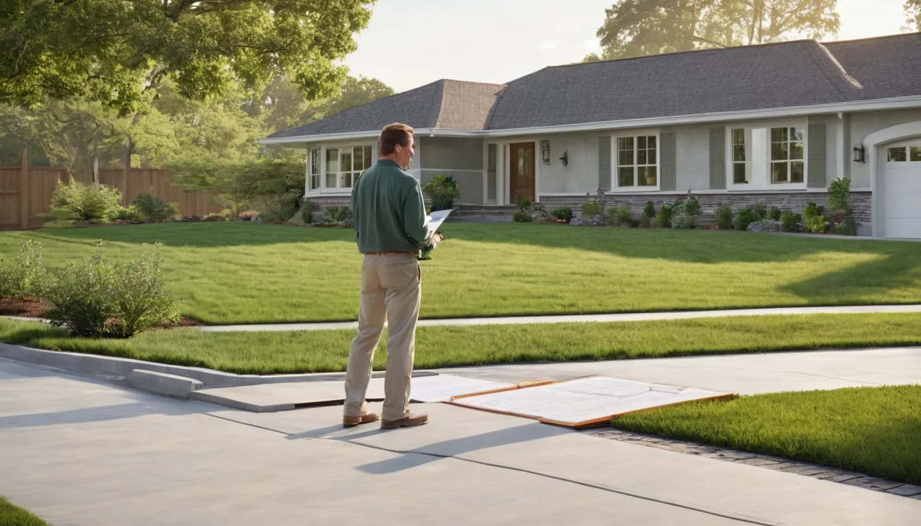 Newly poured broom-finish concrete driveway in front of a ranch-style home in the Independence area